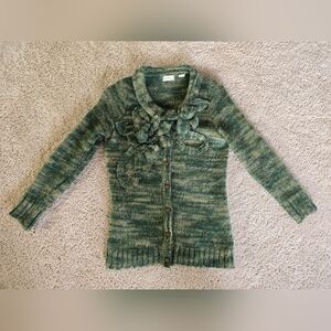 Sleeping On Snow Anthropologie Size Medium Green Wool Blend Sweater